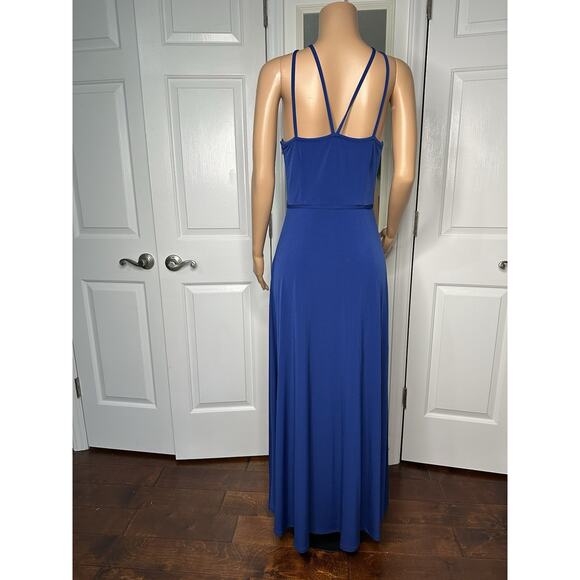 Ann Taylor Cobalt Blue Ring Halter Maxi Women Summer Dress size 6 new with tag - Picture 5 of 9